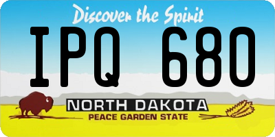 ND license plate IPQ680
