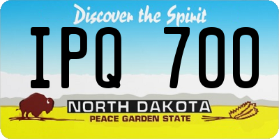 ND license plate IPQ700