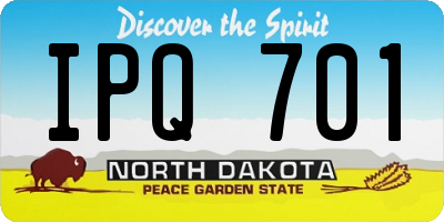 ND license plate IPQ701