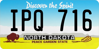 ND license plate IPQ716