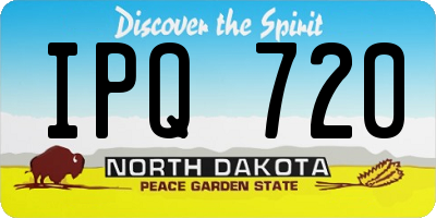 ND license plate IPQ720