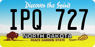 ND license plate IPQ727