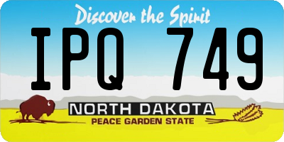 ND license plate IPQ749