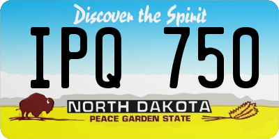 ND license plate IPQ750