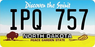 ND license plate IPQ757