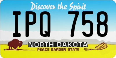 ND license plate IPQ758