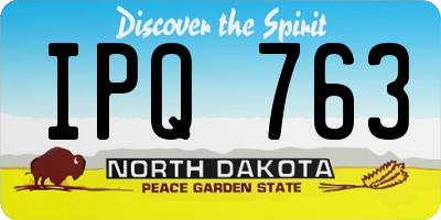 ND license plate IPQ763