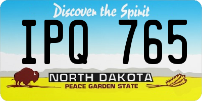 ND license plate IPQ765