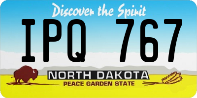 ND license plate IPQ767