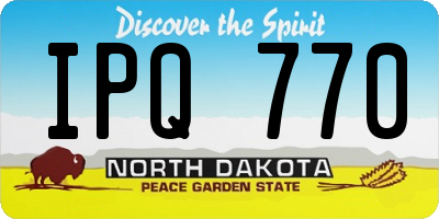 ND license plate IPQ770