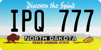 ND license plate IPQ777