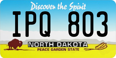 ND license plate IPQ803
