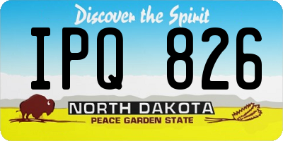 ND license plate IPQ826