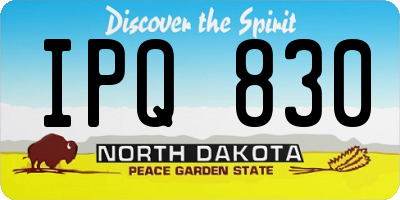 ND license plate IPQ830