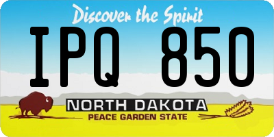 ND license plate IPQ850