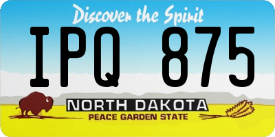 ND license plate IPQ875