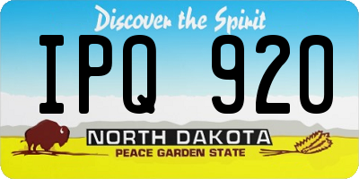 ND license plate IPQ920