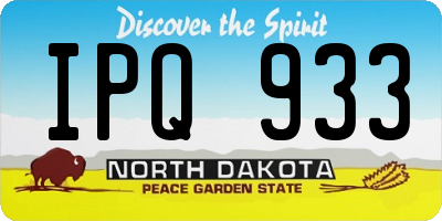 ND license plate IPQ933