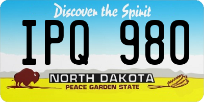 ND license plate IPQ980