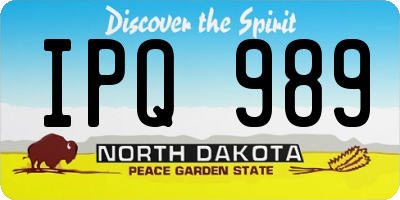 ND license plate IPQ989