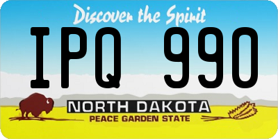 ND license plate IPQ990