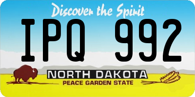 ND license plate IPQ992