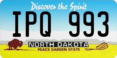 ND license plate IPQ993