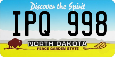 ND license plate IPQ998