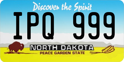 ND license plate IPQ999