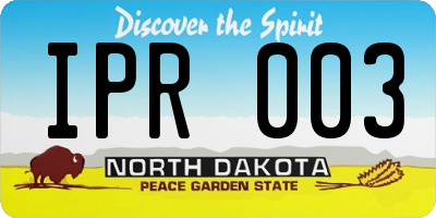ND license plate IPR003