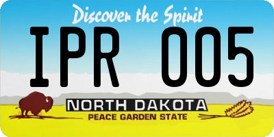 ND license plate IPR005