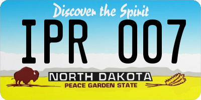 ND license plate IPR007