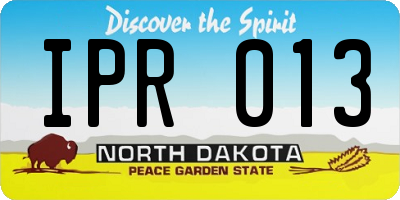 ND license plate IPR013