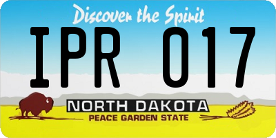 ND license plate IPR017