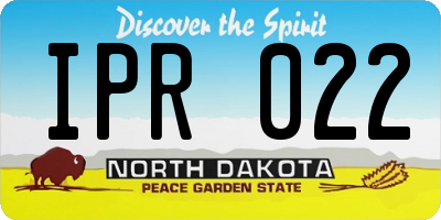 ND license plate IPR022
