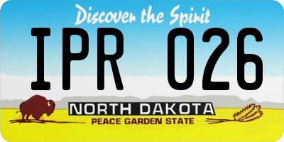 ND license plate IPR026