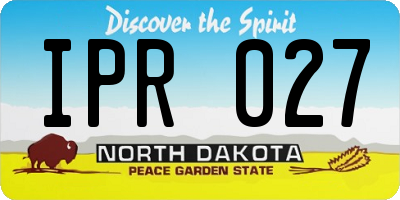 ND license plate IPR027