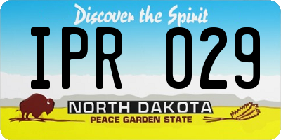 ND license plate IPR029