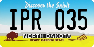 ND license plate IPR035