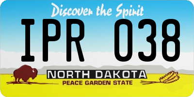 ND license plate IPR038