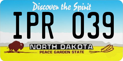 ND license plate IPR039