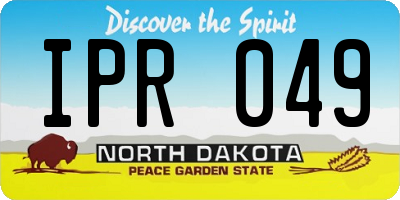 ND license plate IPR049