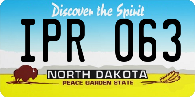 ND license plate IPR063