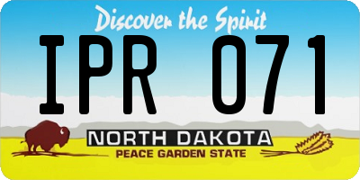 ND license plate IPR071