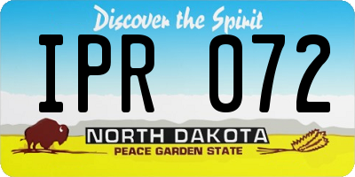 ND license plate IPR072
