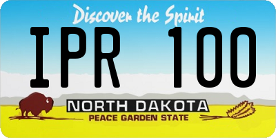 ND license plate IPR100