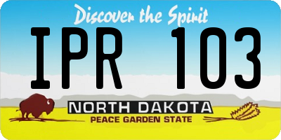 ND license plate IPR103