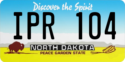 ND license plate IPR104