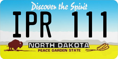 ND license plate IPR111