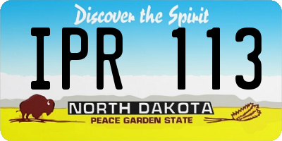 ND license plate IPR113